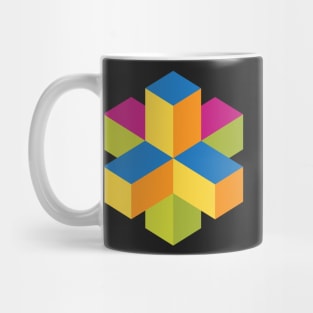Isometric abstract color cubes Mug